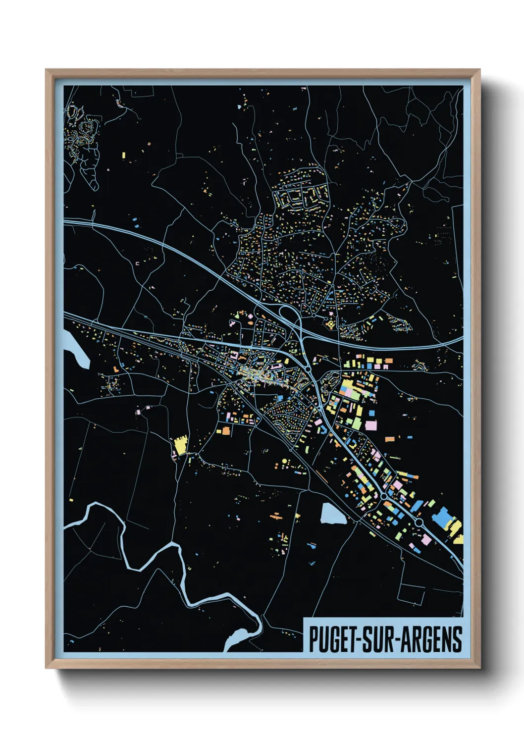 Une affiche de carte sur Puget-sur-Argens