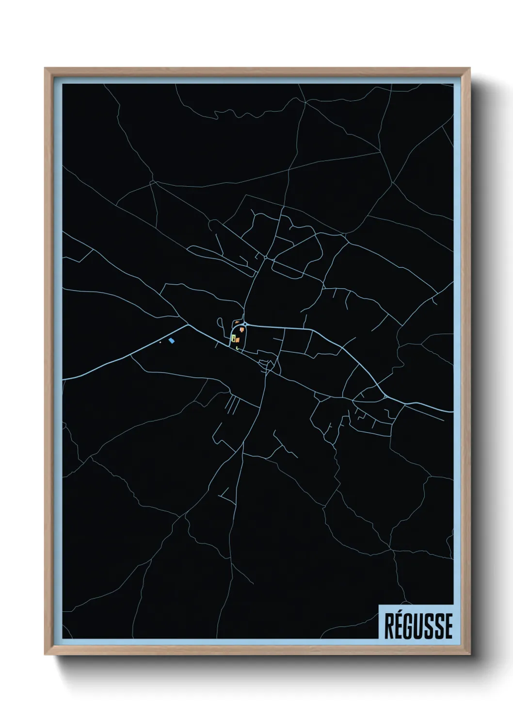 Une affiche de carte sur Régusse