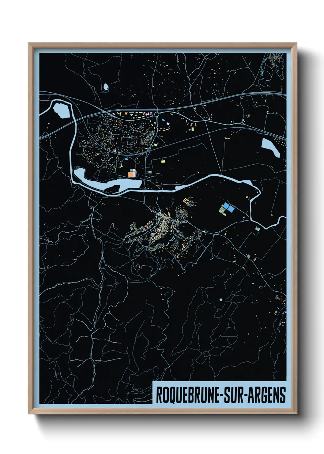 Une affiche de carte sur Roquebrune-sur-Argens