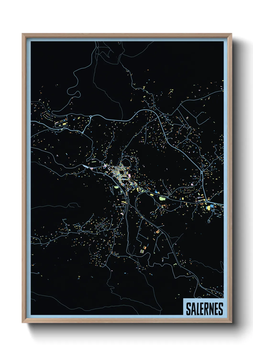 Une affiche de carte sur Salernes