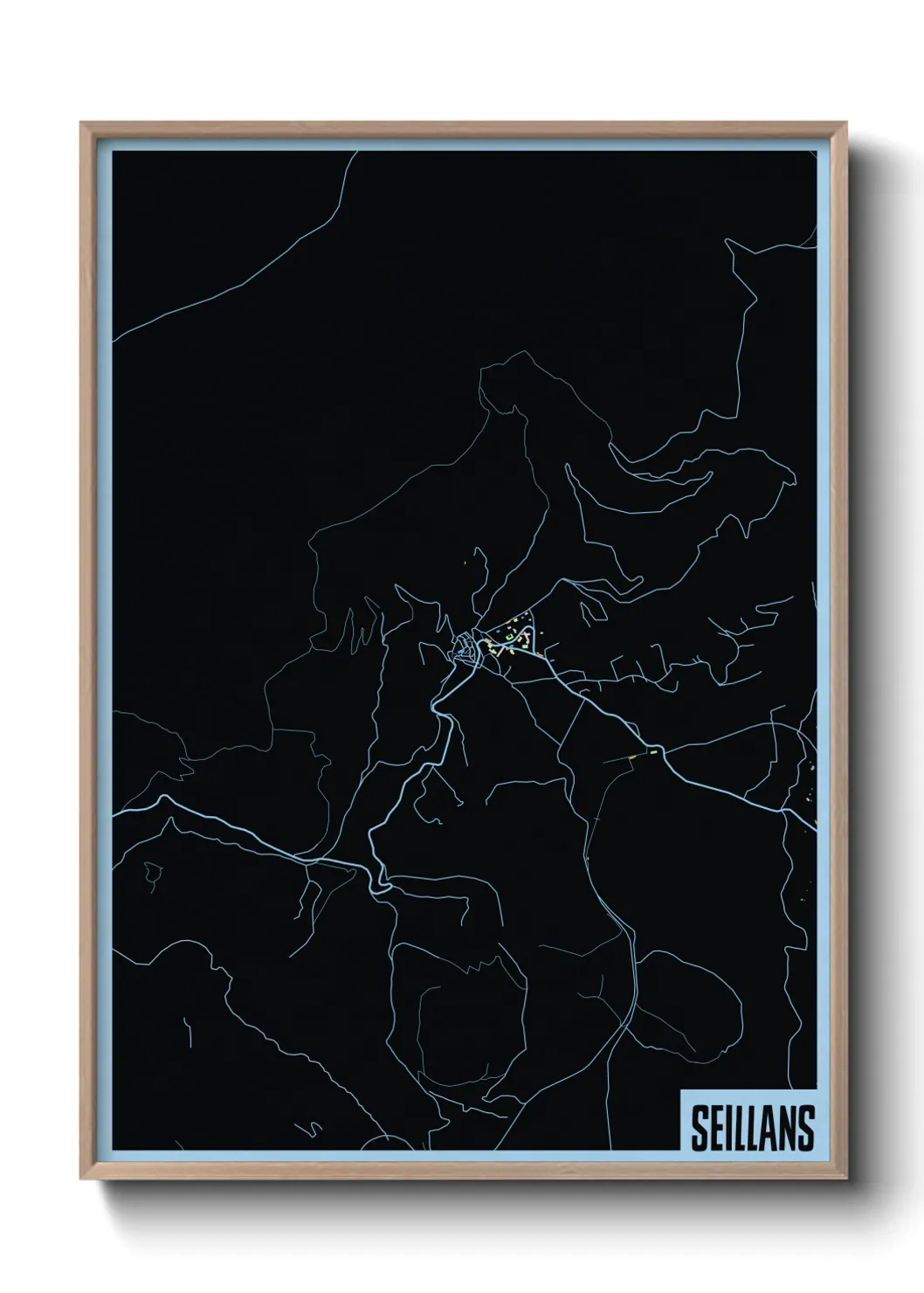 Une affiche de carte sur Seillans