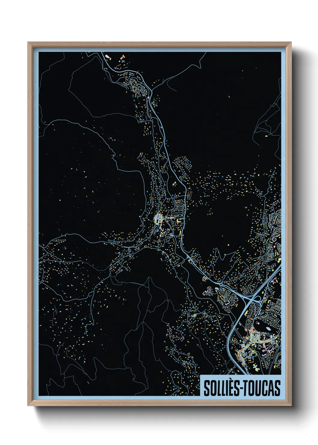 Une affiche de carte sur Solliès-Toucas