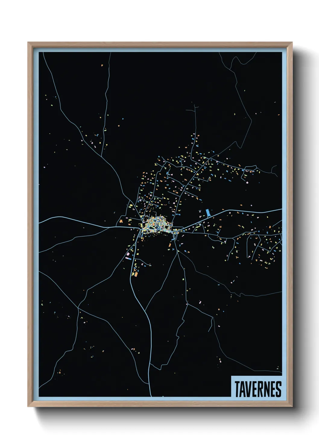 Une affiche de carte sur Tavernes