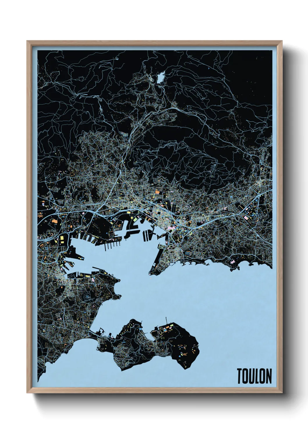 Une affiche de carte sur Toulon