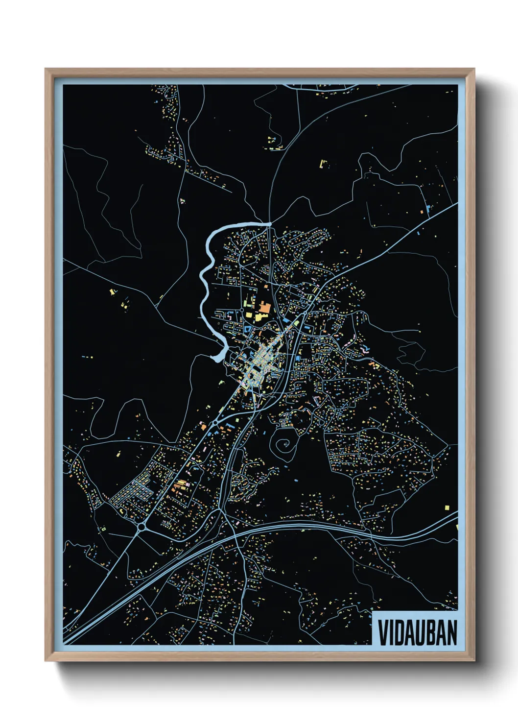 Une affiche de carte sur Vidauban