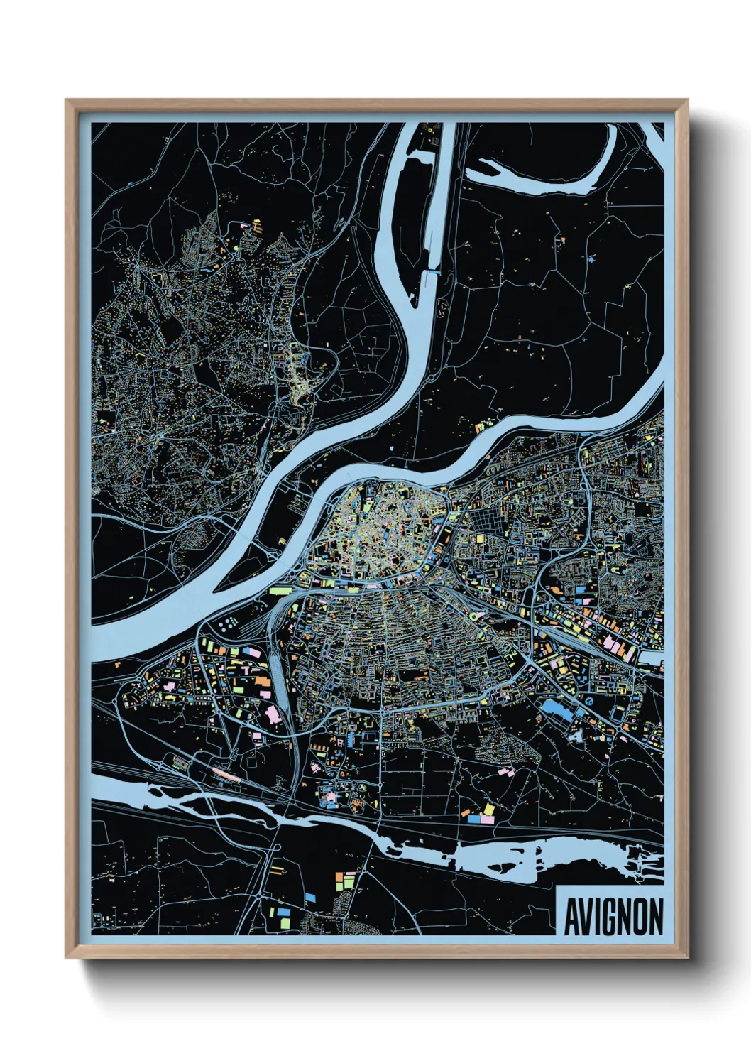 Une affiche de carte sur Avignon