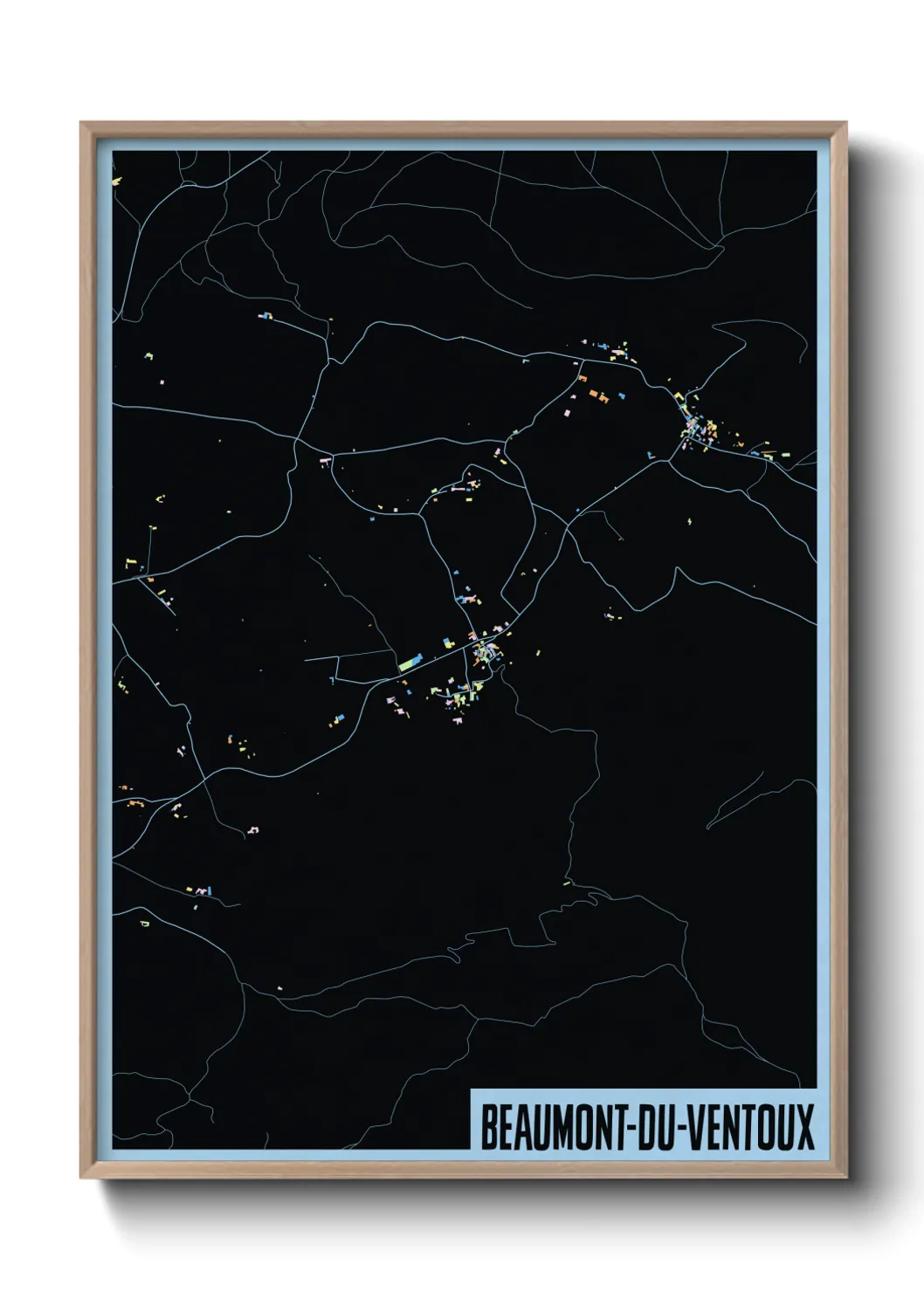 Une affiche de carte sur Beaumont-du-Ventoux