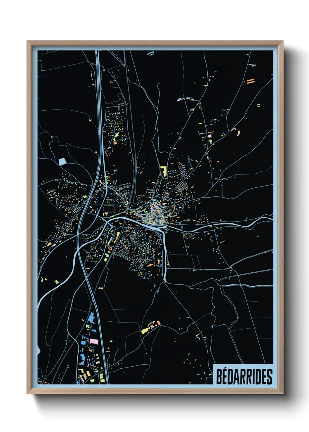 Une affiche de carte sur Bédarrides