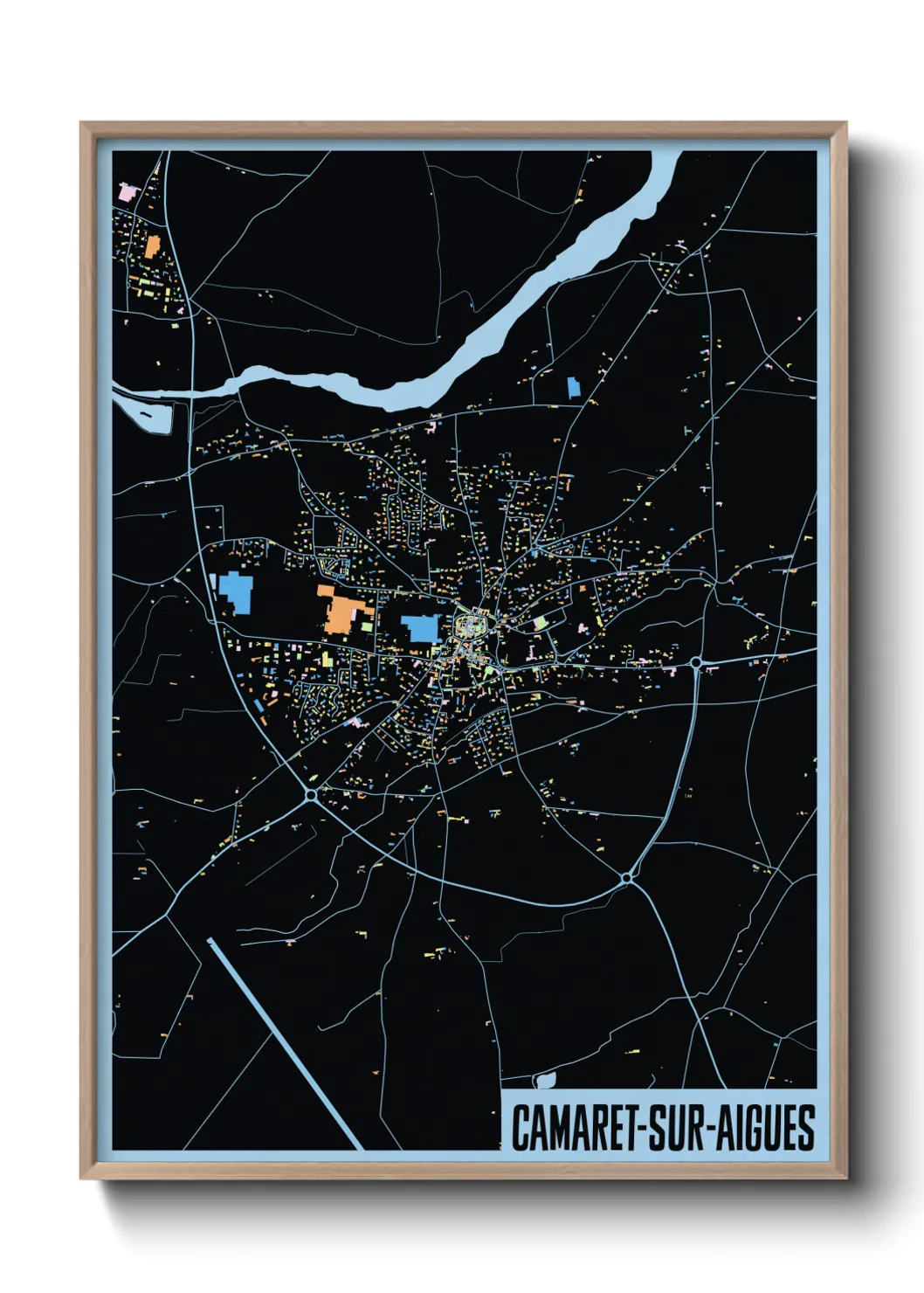 Une affiche de carte sur Camaret-sur-Aigues
