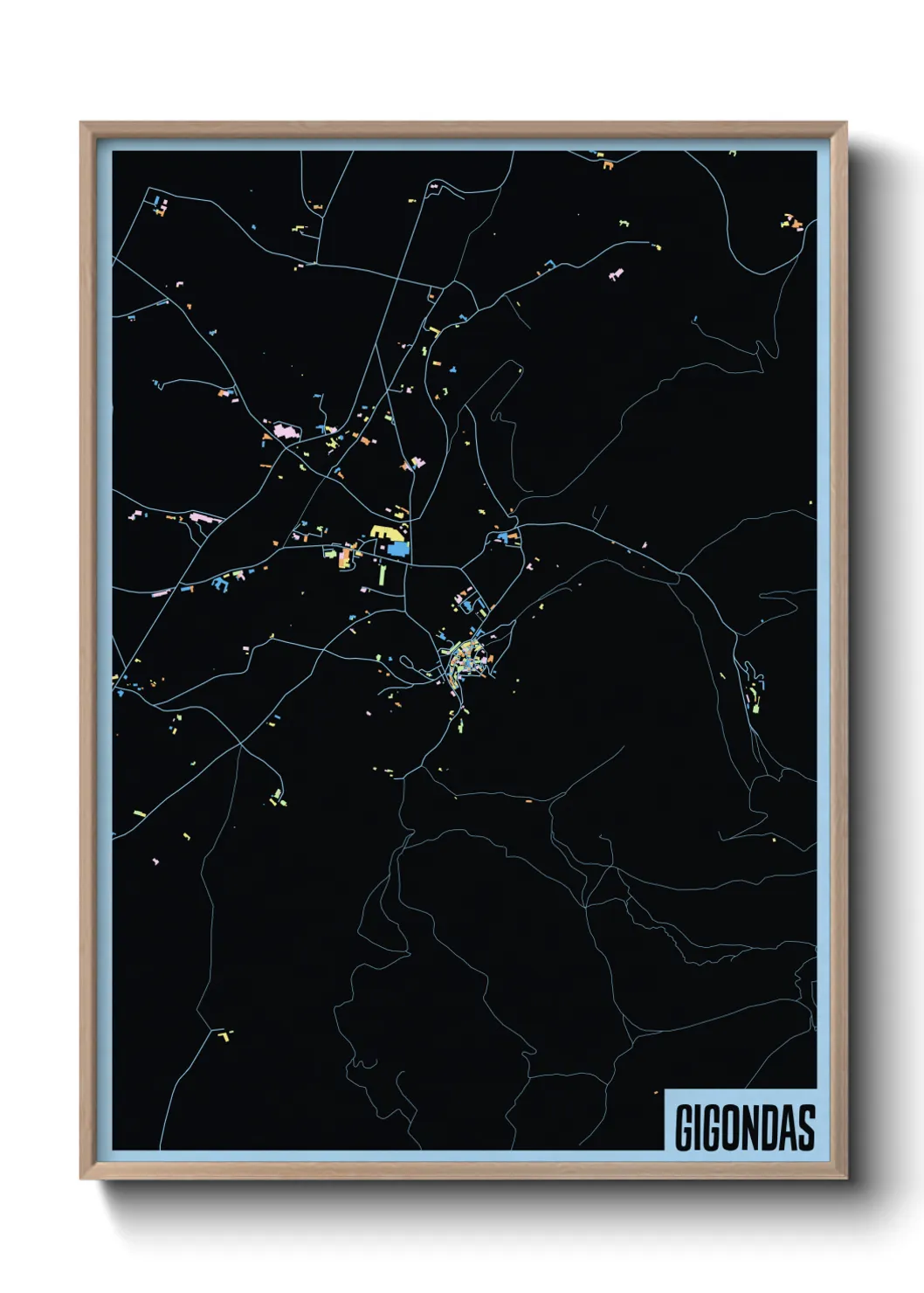 Une affiche de carte sur Gigondas