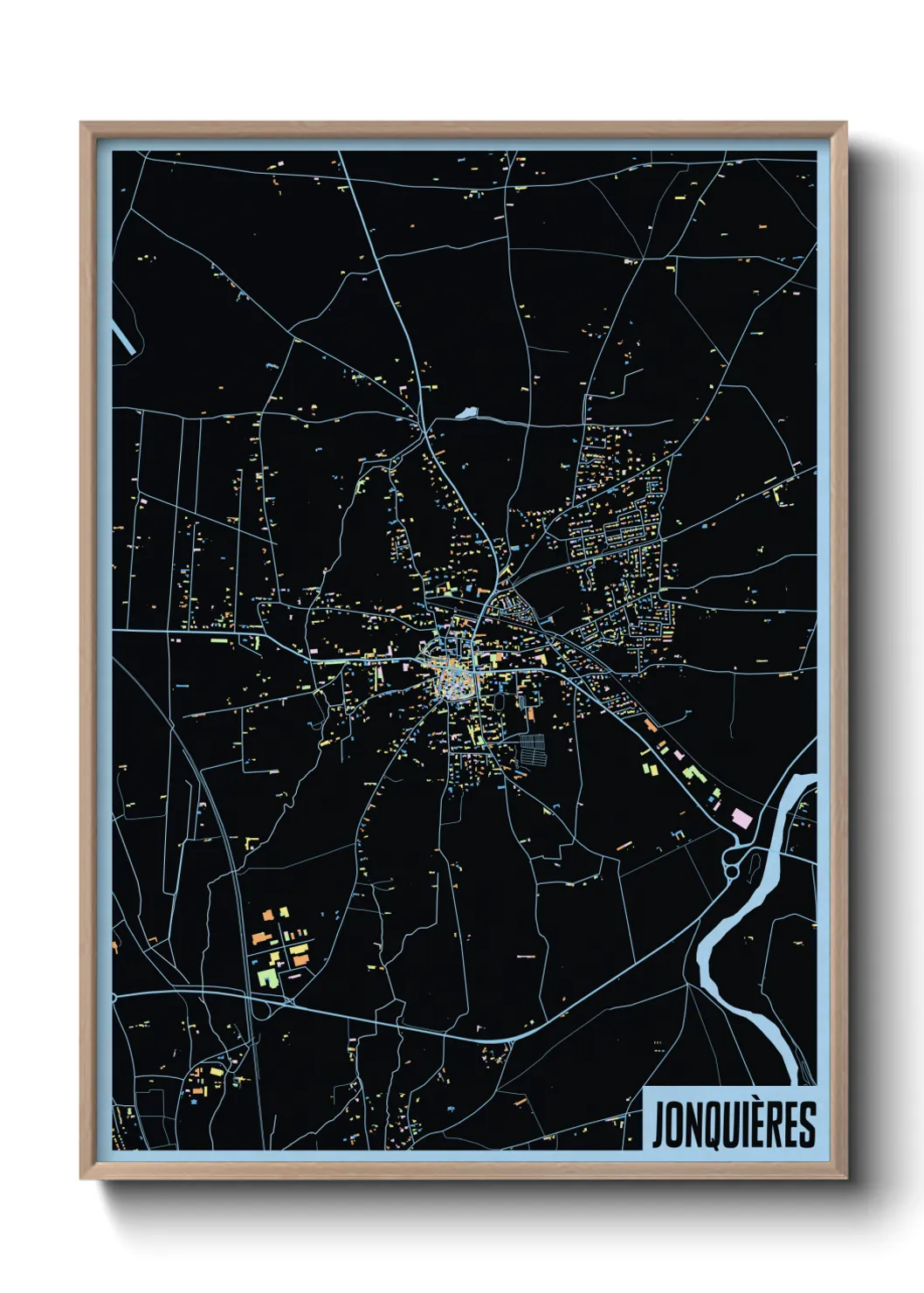 Une affiche de carte sur Jonquières