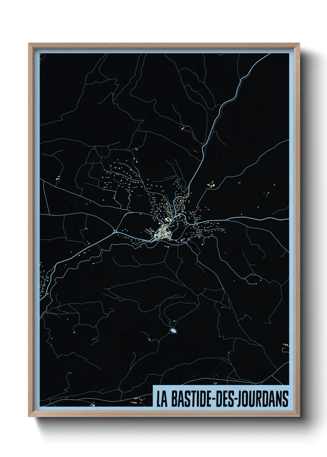 Une affiche de carte sur La Bastide-des-Jourdans