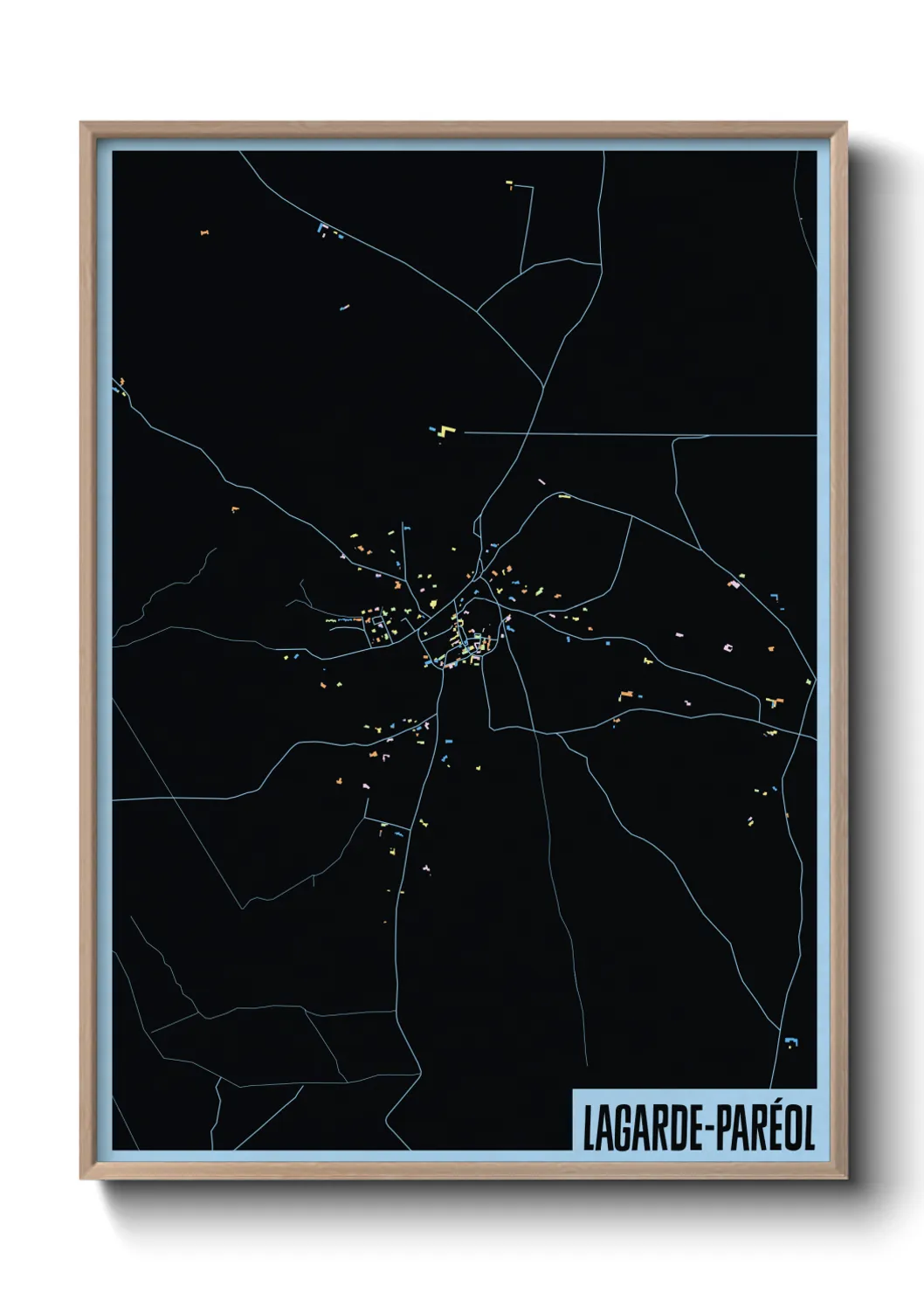 Une affiche de carte sur Lagarde-Paréol