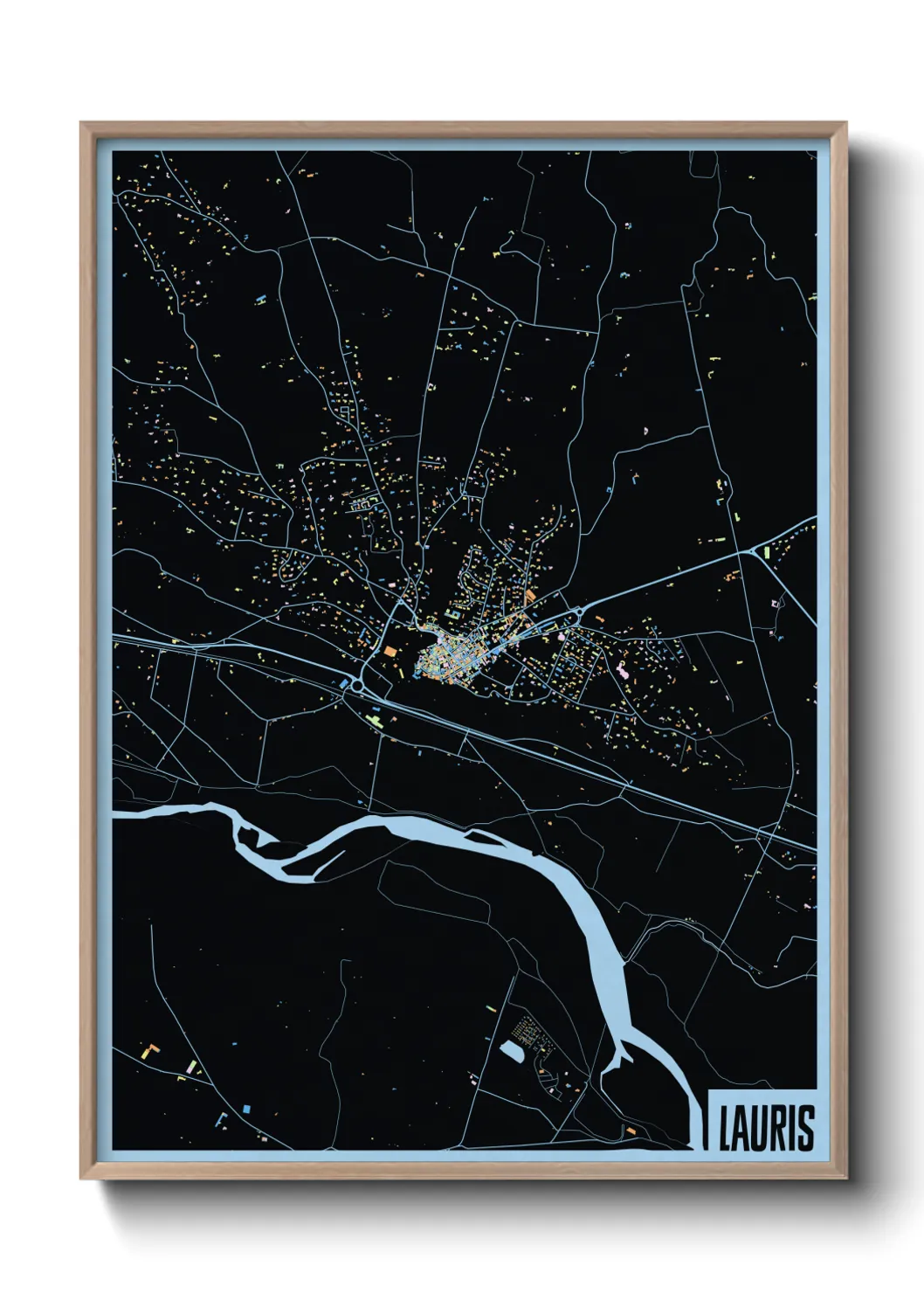 Une affiche de carte sur Lauris