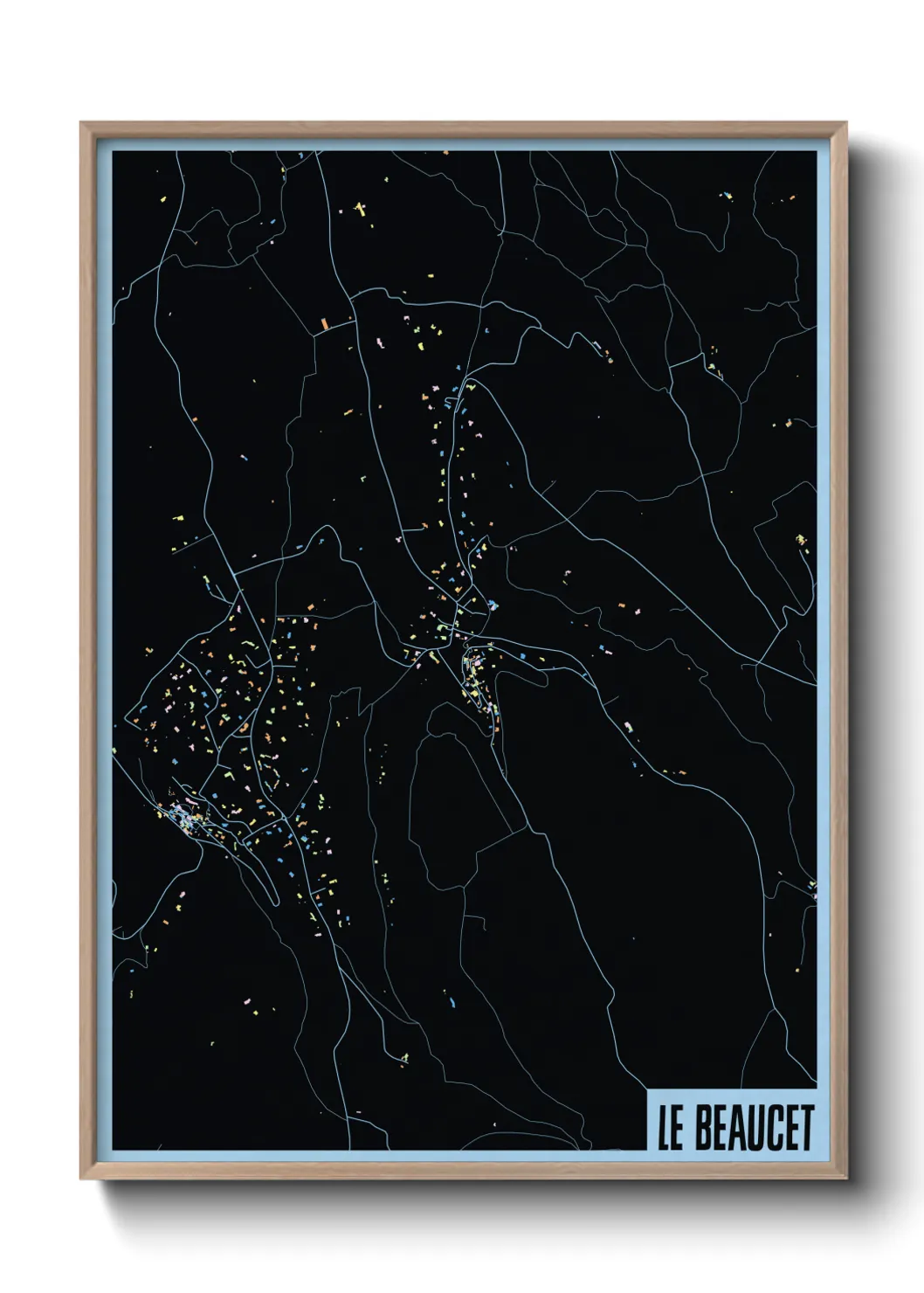 Une affiche de carte sur Le Beaucet