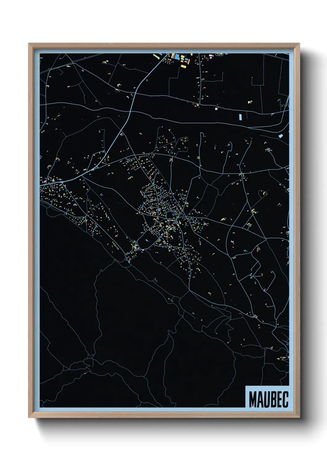 Une affiche de carte sur Maubec