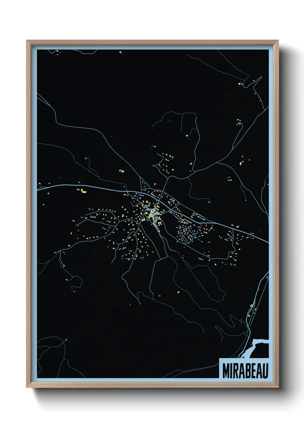 Une affiche de carte sur Mirabeau