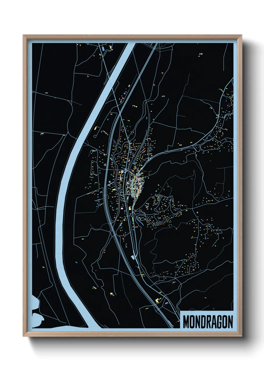 Une affiche de carte sur Mondragon
