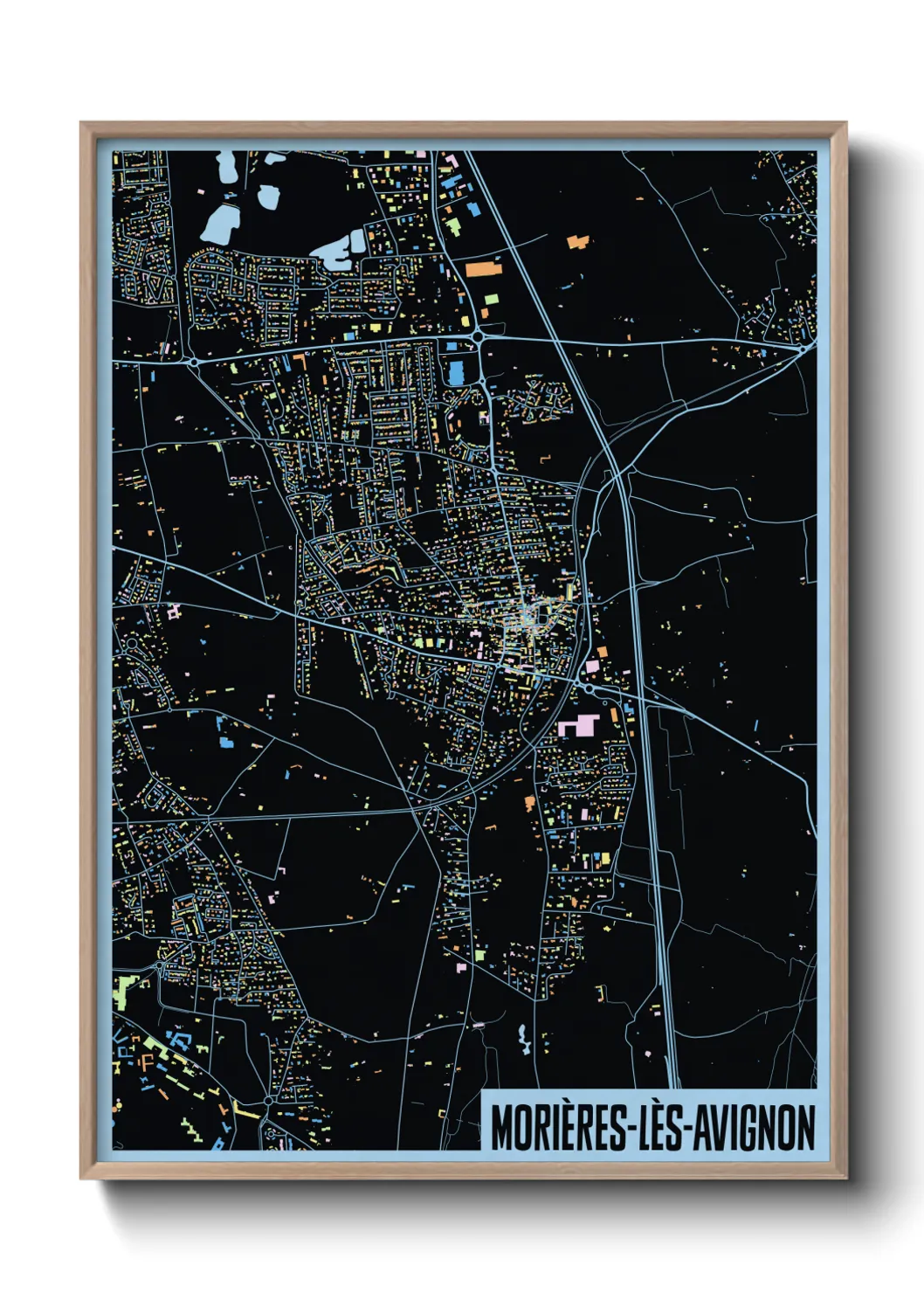 Une affiche de carte sur Morières-lès-Avignon