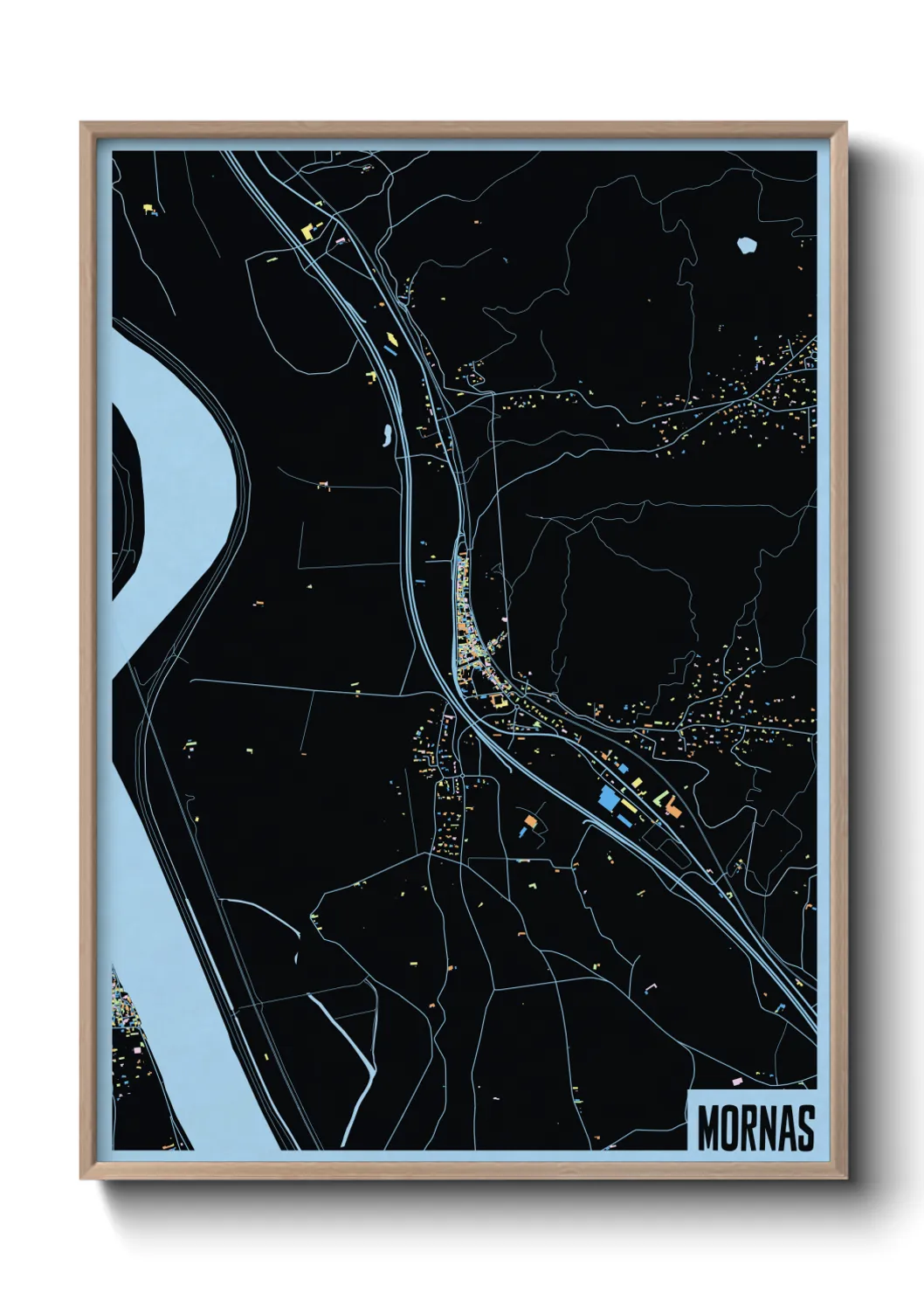 Une affiche de carte sur Mornas