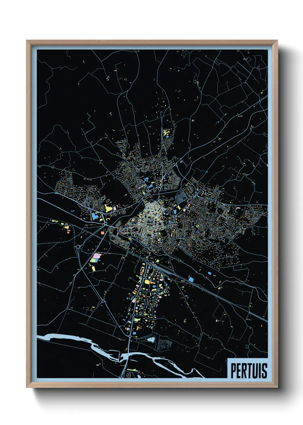 Une affiche de carte sur Pertuis