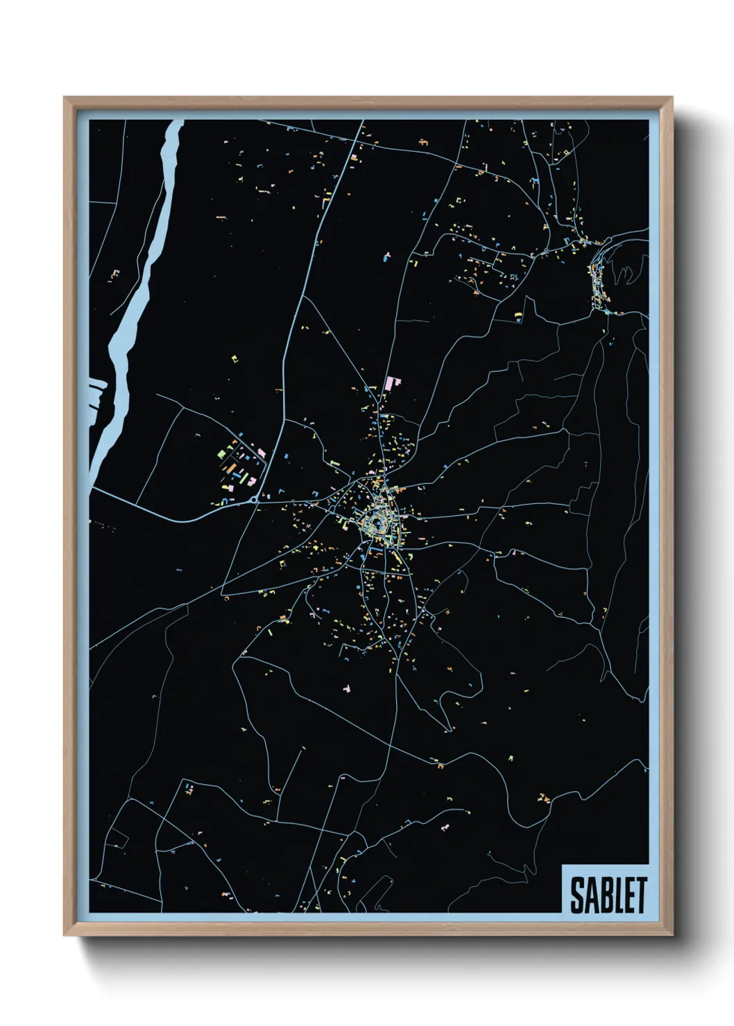 Une affiche de carte sur Sablet