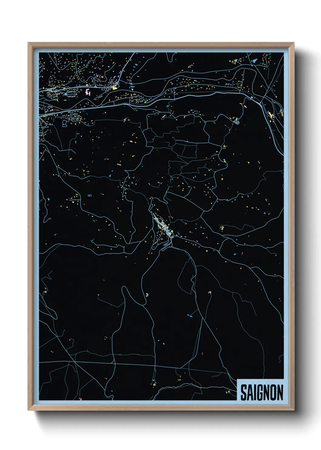 Une affiche de carte sur Saignon