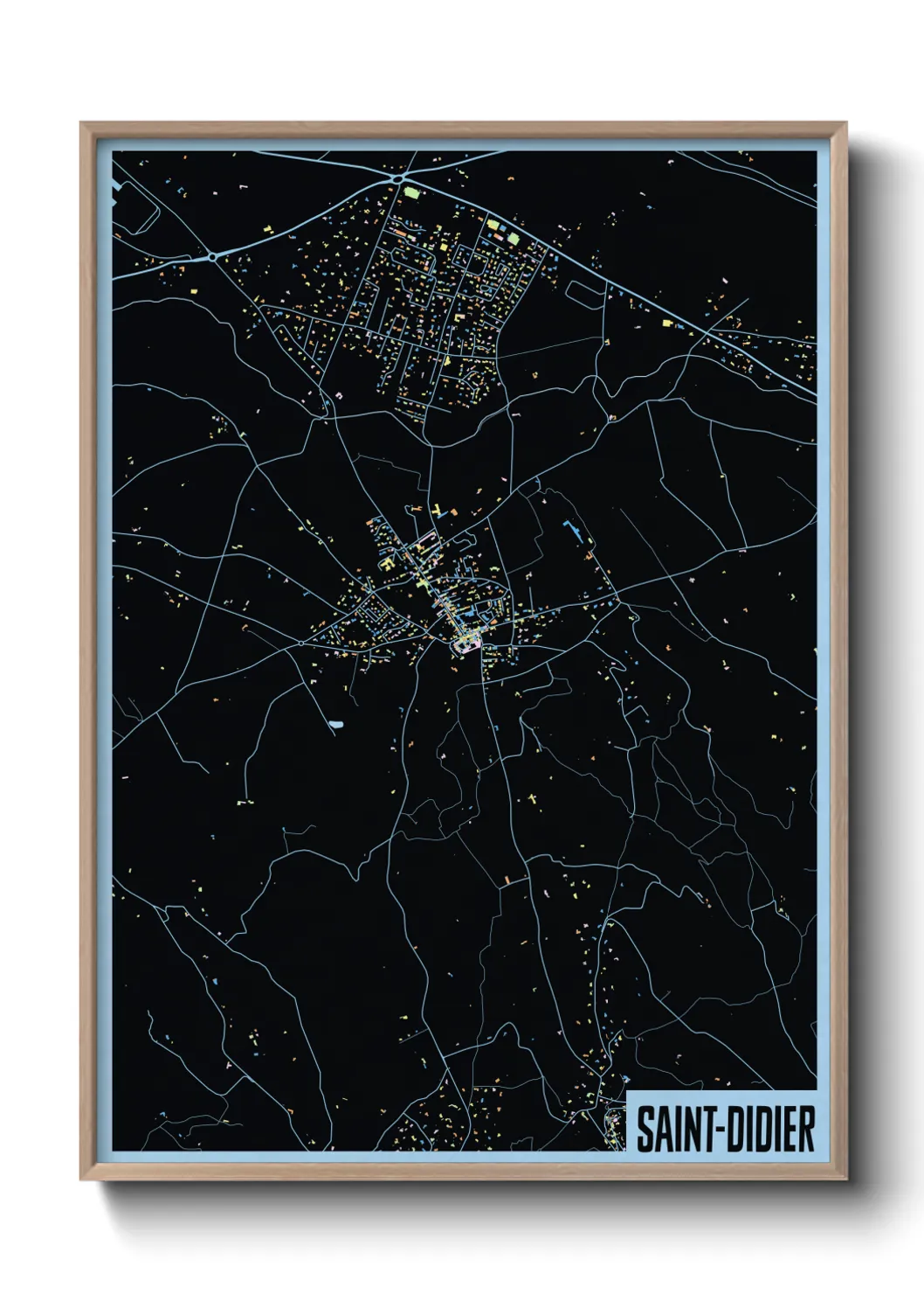 Une affiche de carte sur Saint-Didier