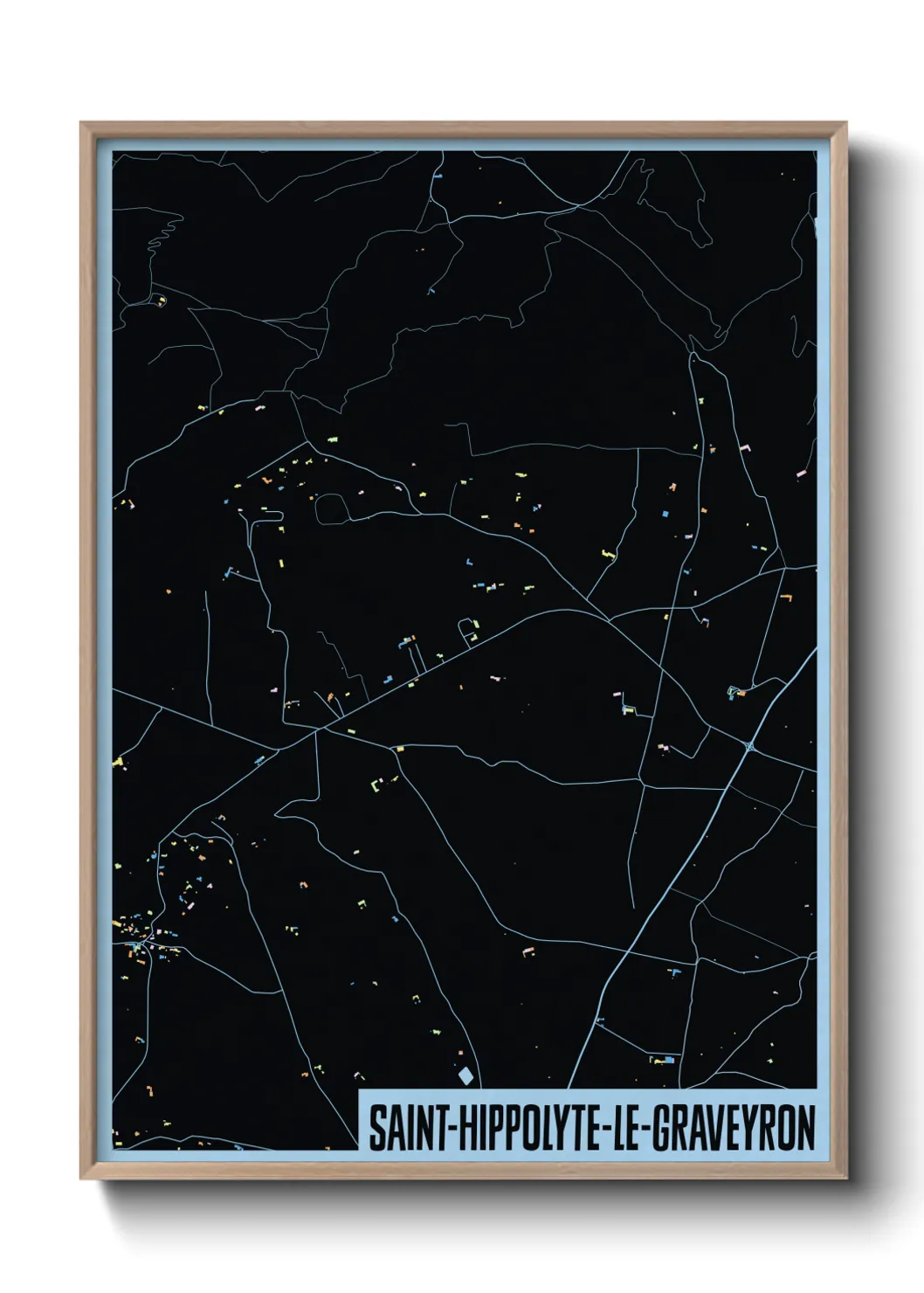 Une affiche de carte sur Saint-Hippolyte-le-Graveyron