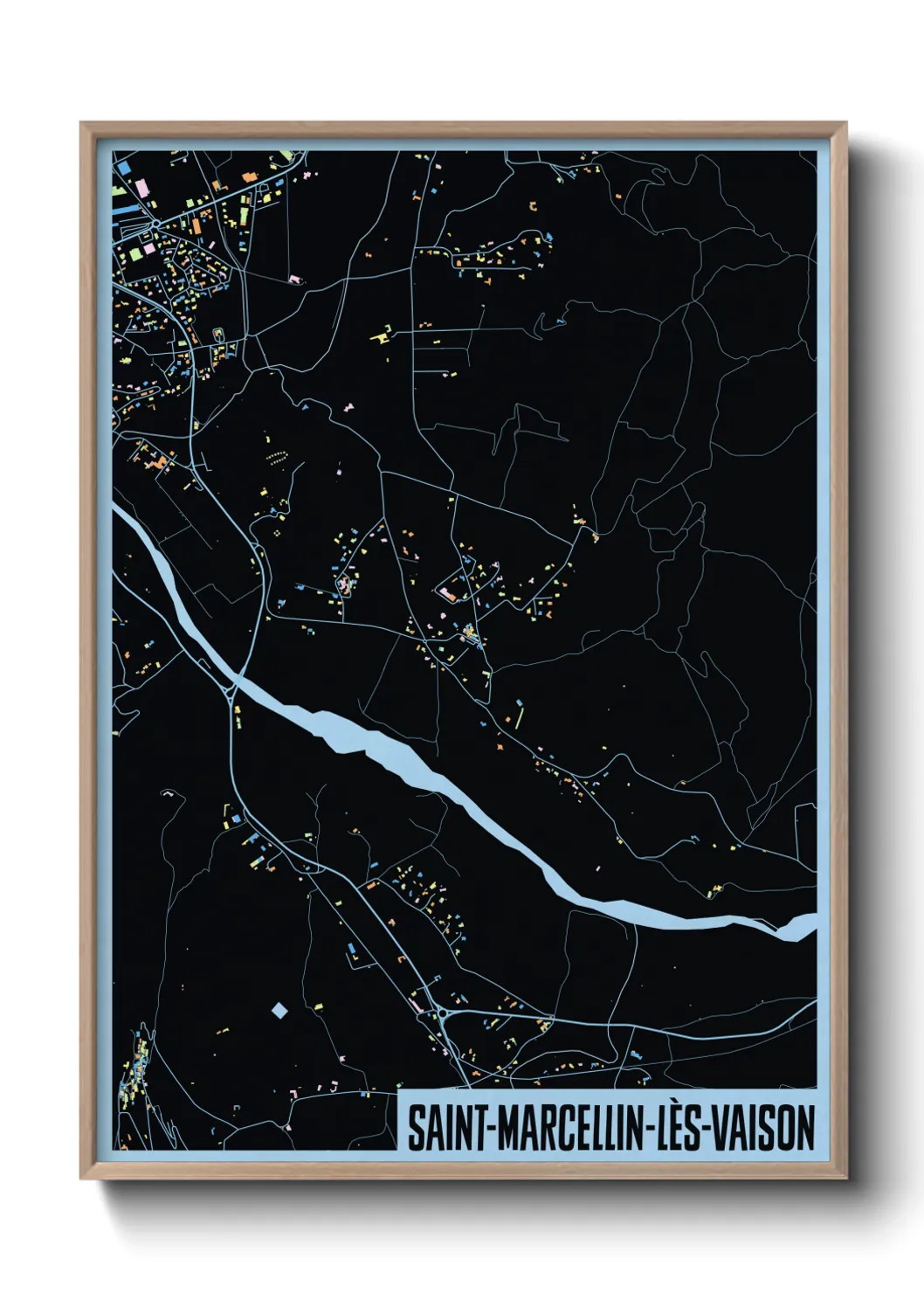 Une affiche de carte sur Saint-Marcellin-lès-Vaison