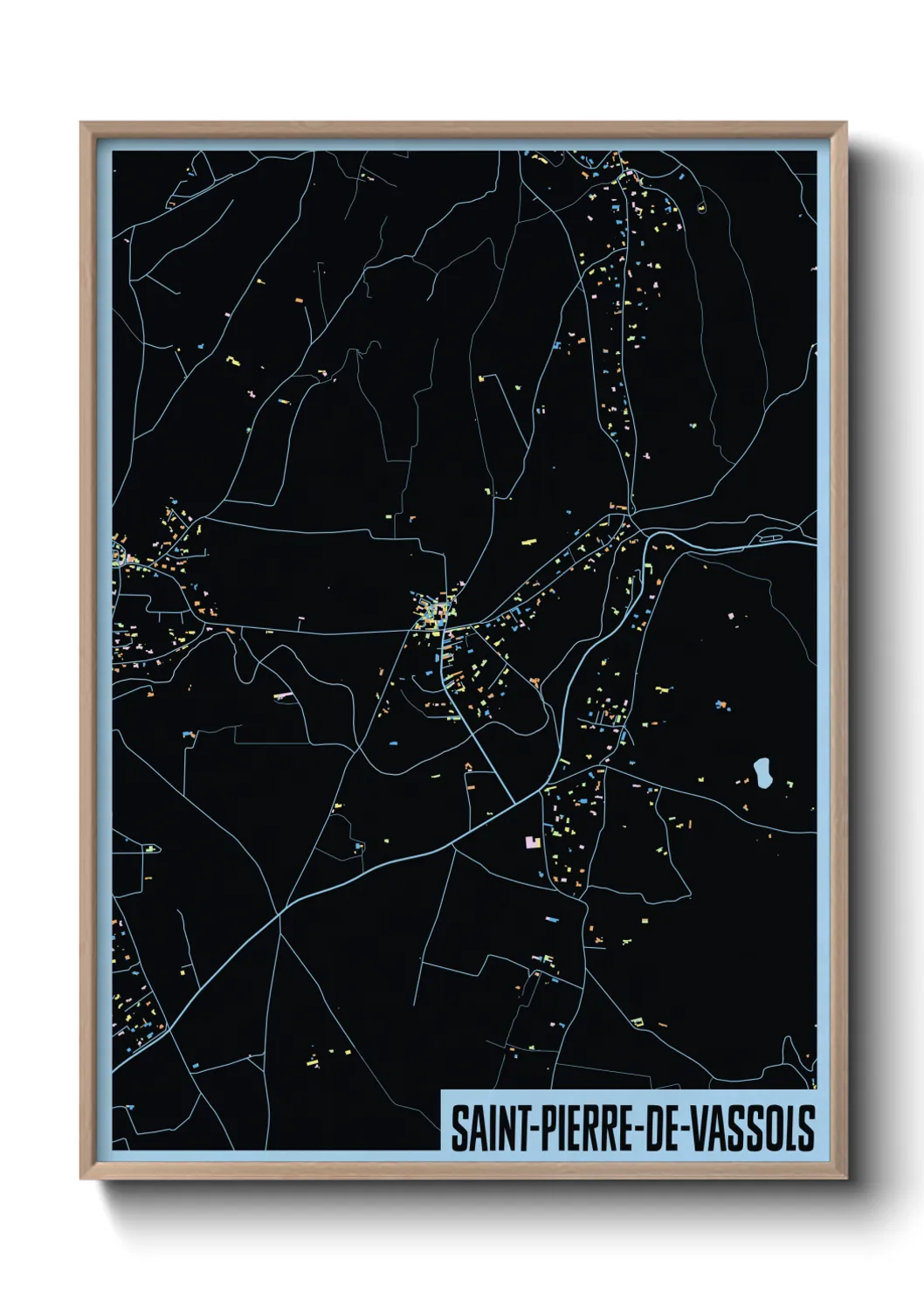 Une affiche de carte sur Saint-Pierre-de-Vassols