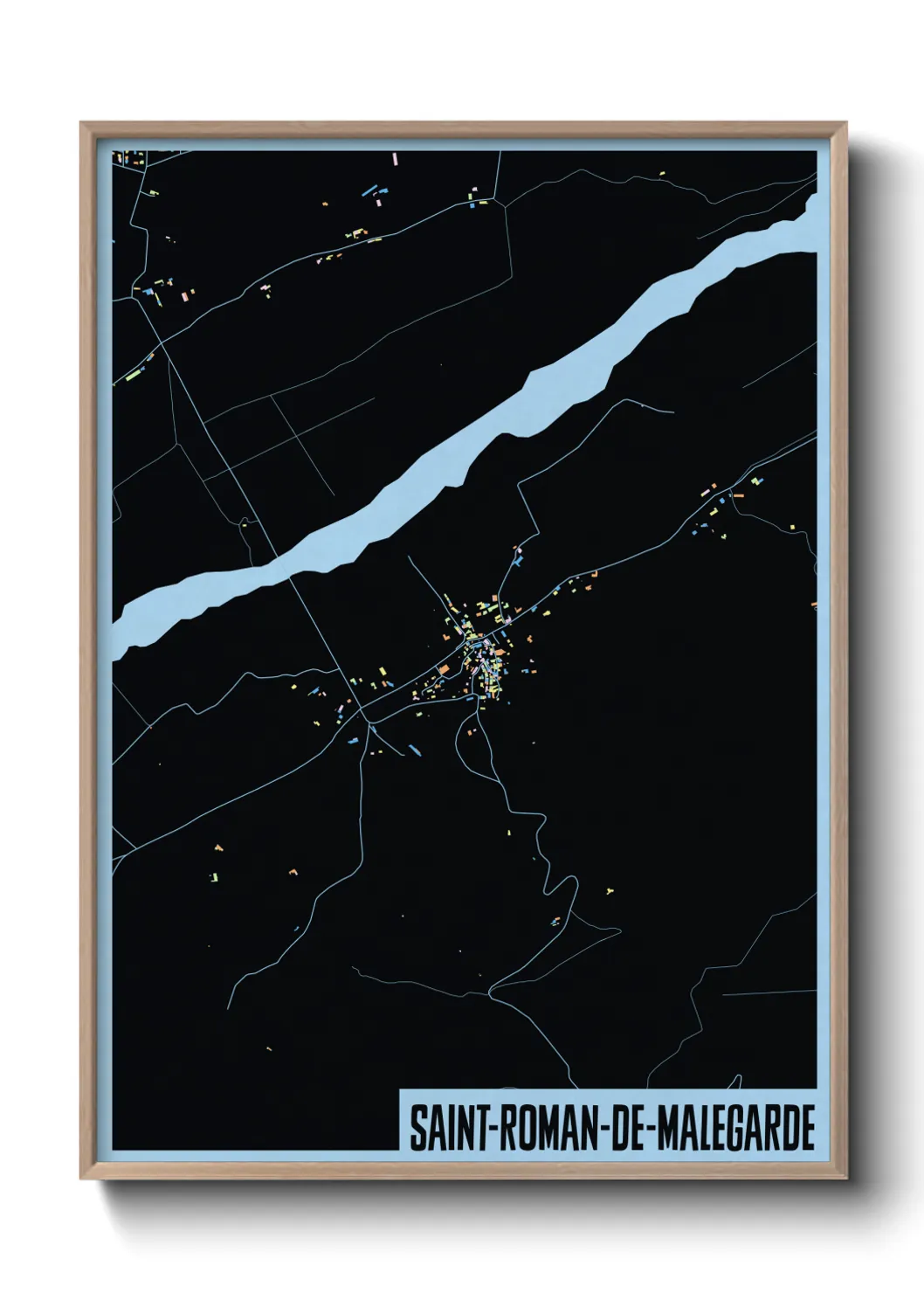 Une affiche de carte sur Saint-Roman-de-Malegarde