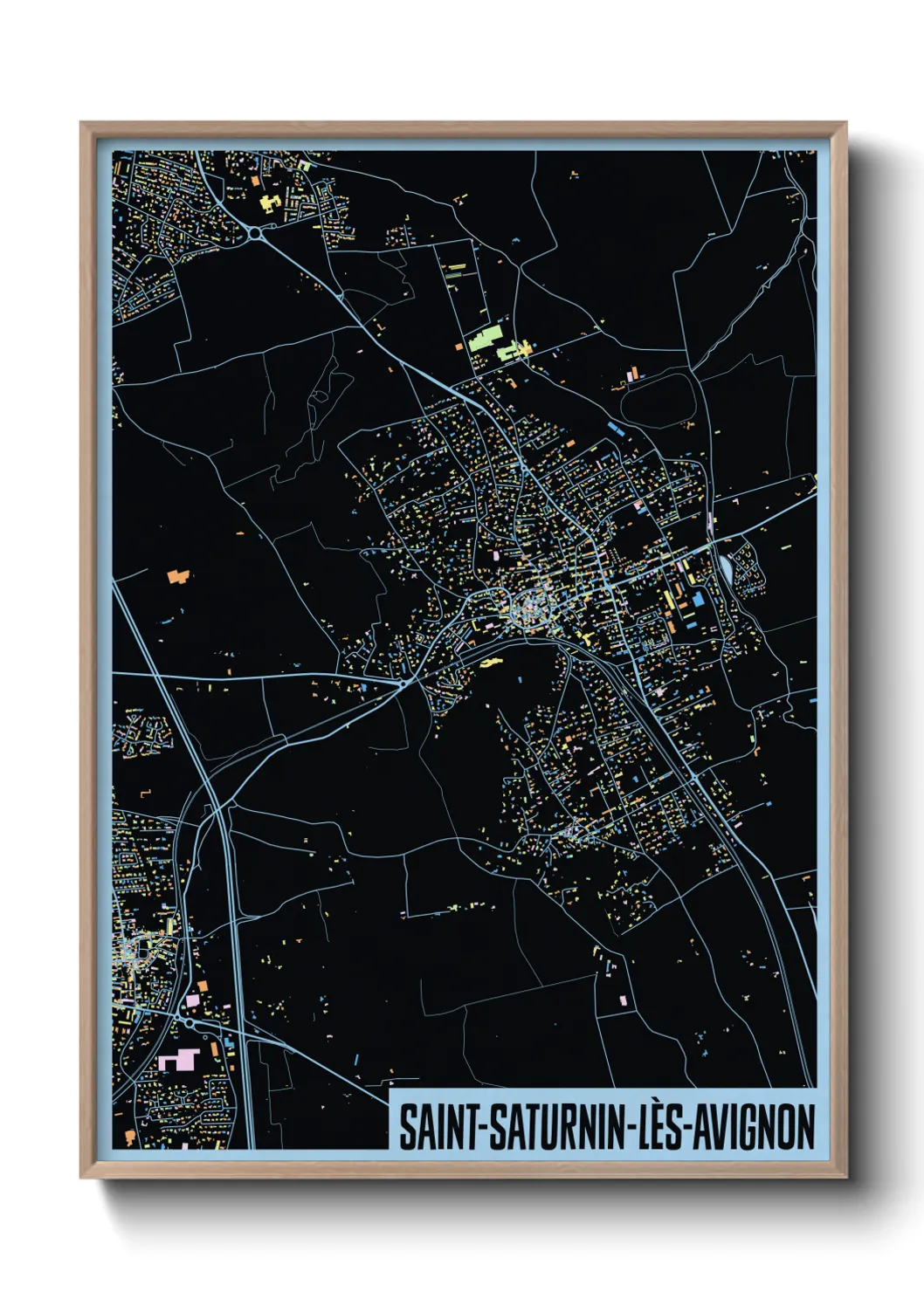 Une affiche de carte sur Saint-Saturnin-lès-Avignon