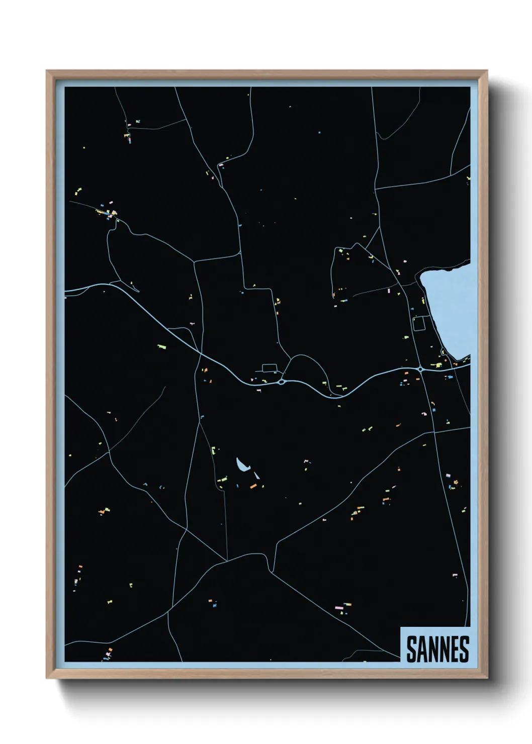 Une affiche de carte sur Sannes