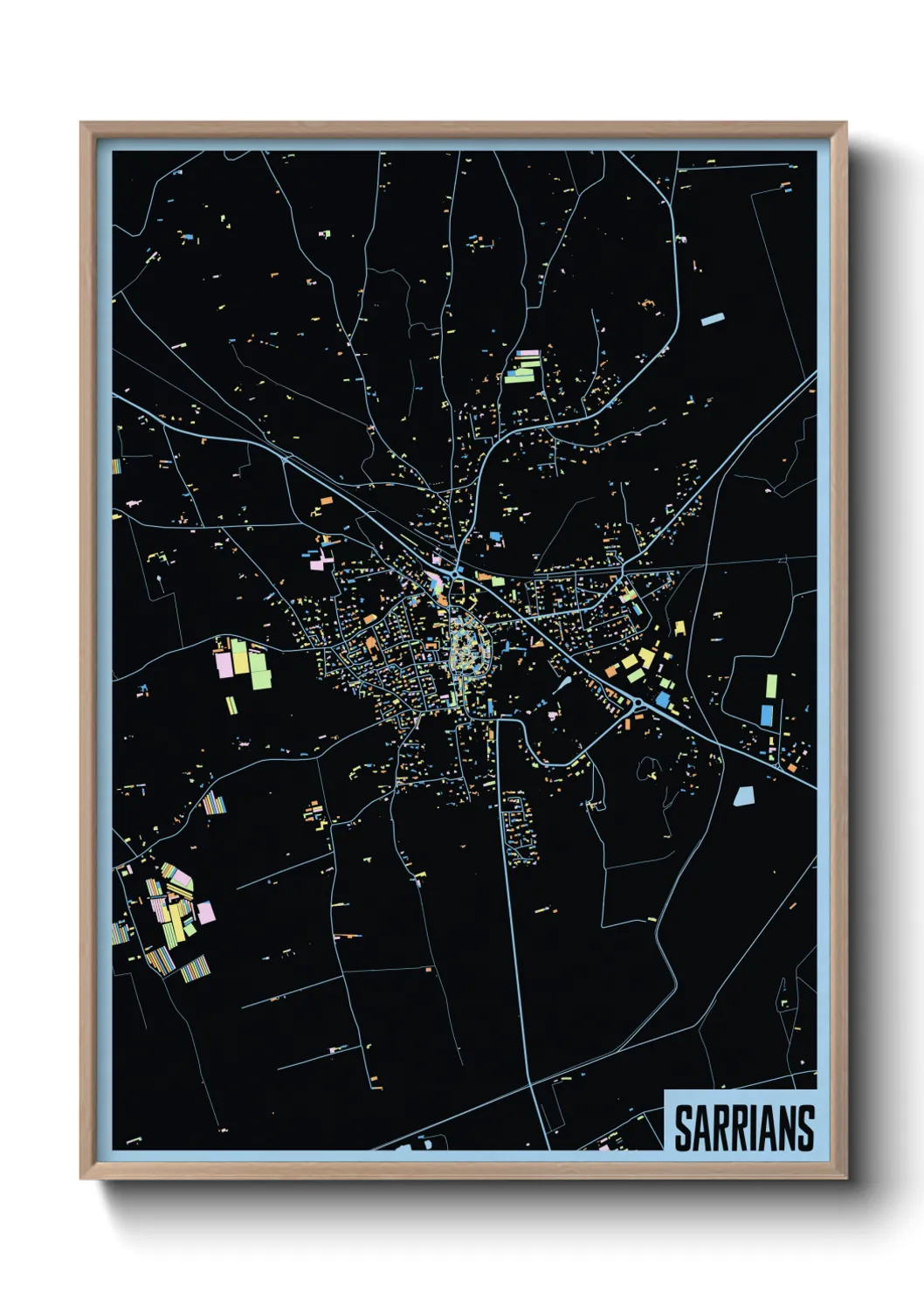 Une affiche de carte sur Sarrians