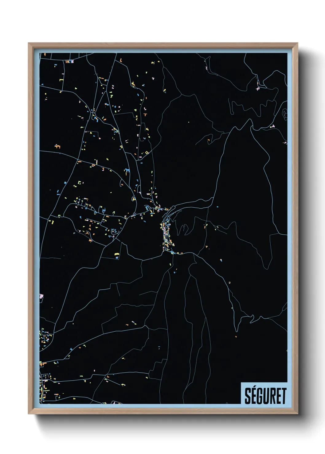 Une affiche de carte sur Séguret