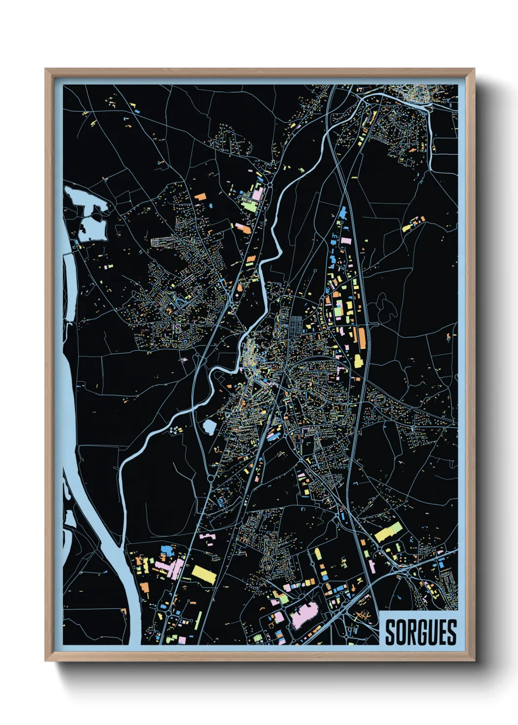 Une affiche de carte sur Sorgues