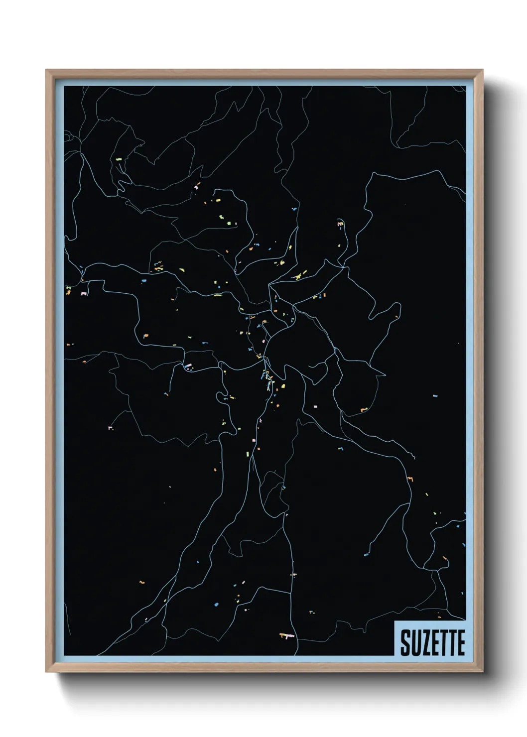 Une affiche de carte sur Suzette