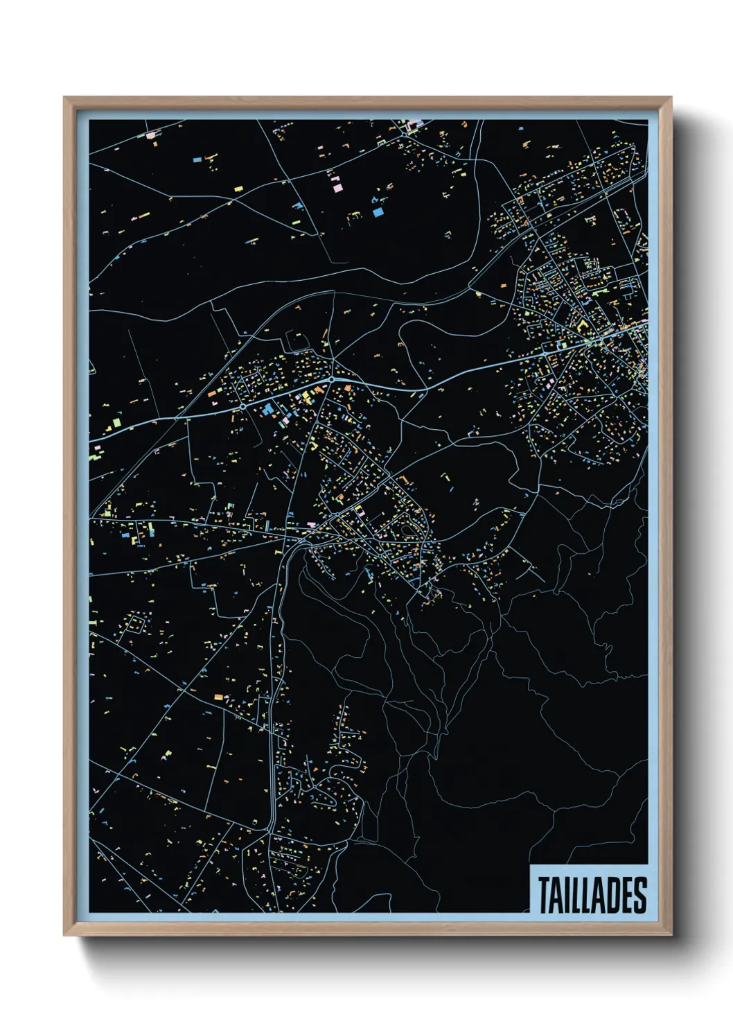 Une affiche de carte sur Taillades