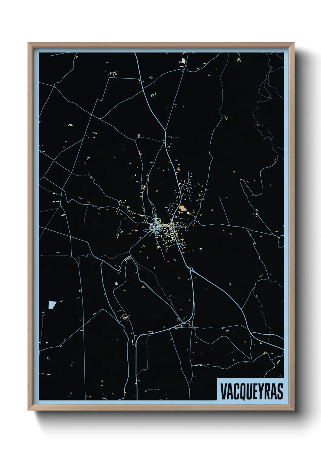 Une affiche de carte sur Vacqueyras