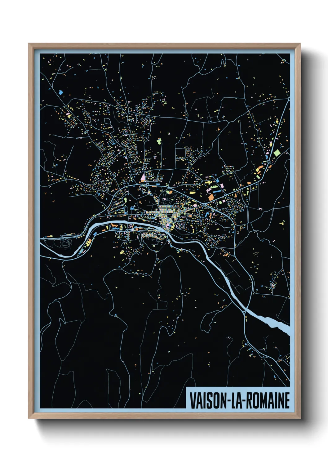 Une affiche de carte sur Vaison-la-Romaine