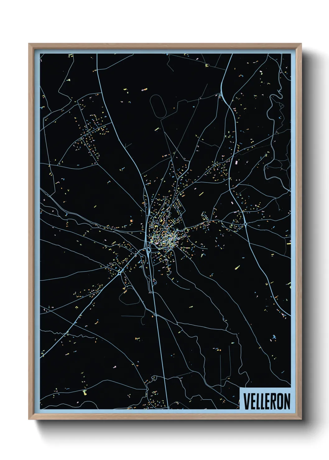 Une affiche de carte sur Velleron