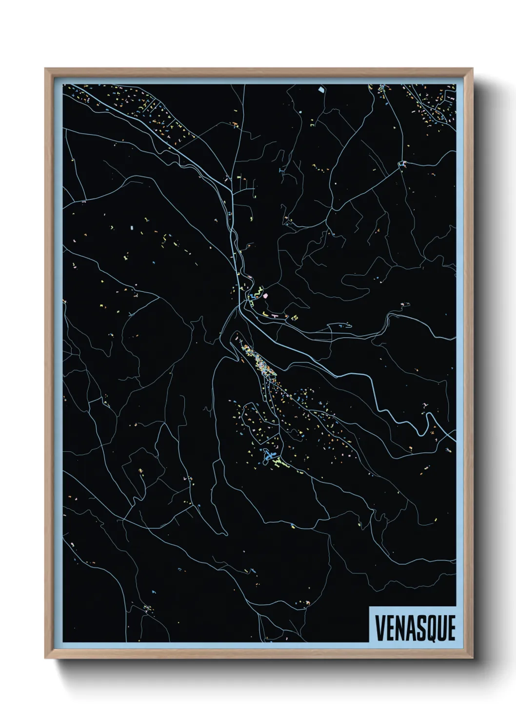 Une affiche de carte sur Venasque