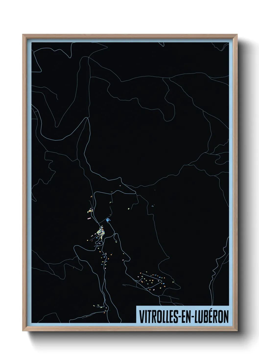 Une affiche de carte sur Vitrolles-en-Lubéron