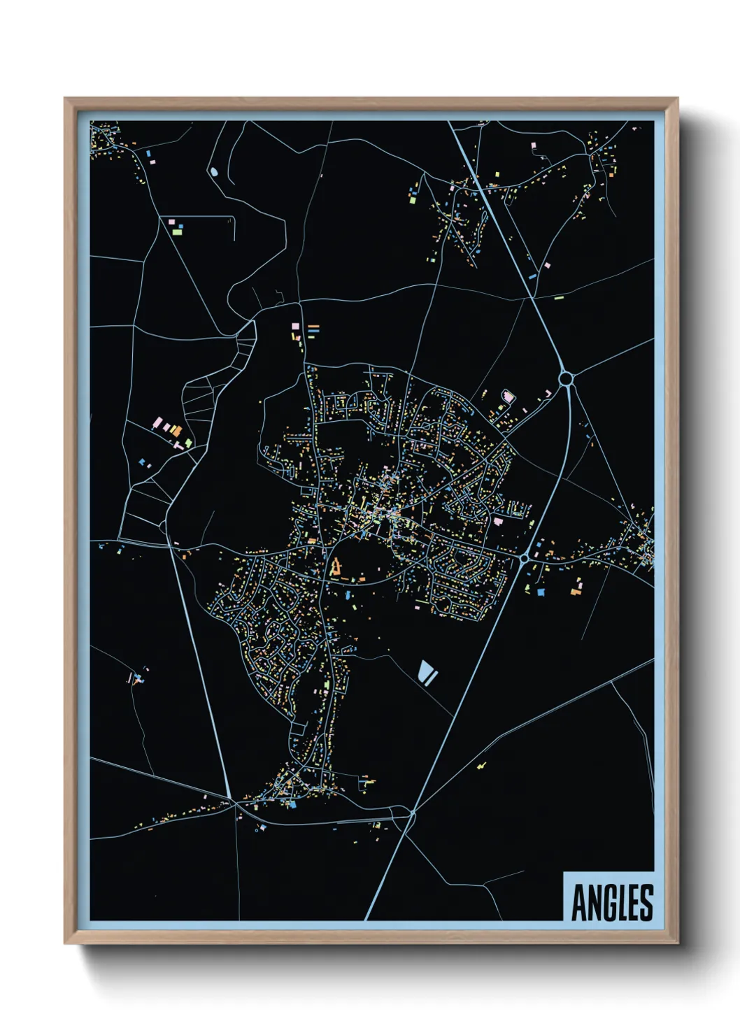 Une affiche de carte sur Angles