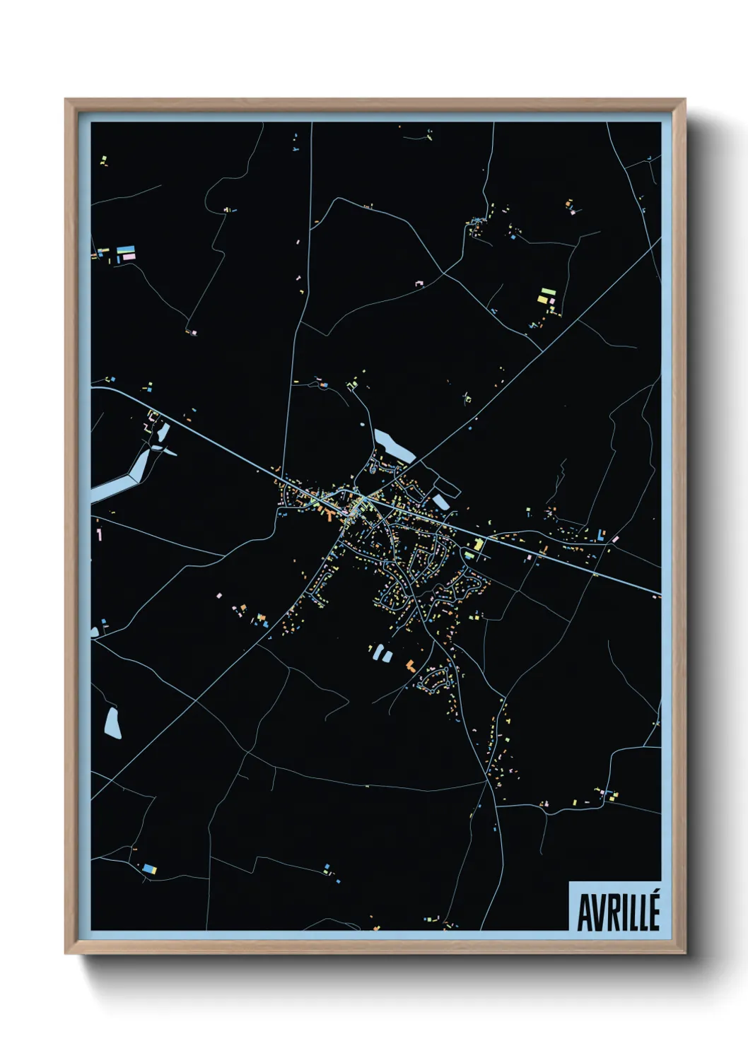 Une affiche de carte sur Avrillé