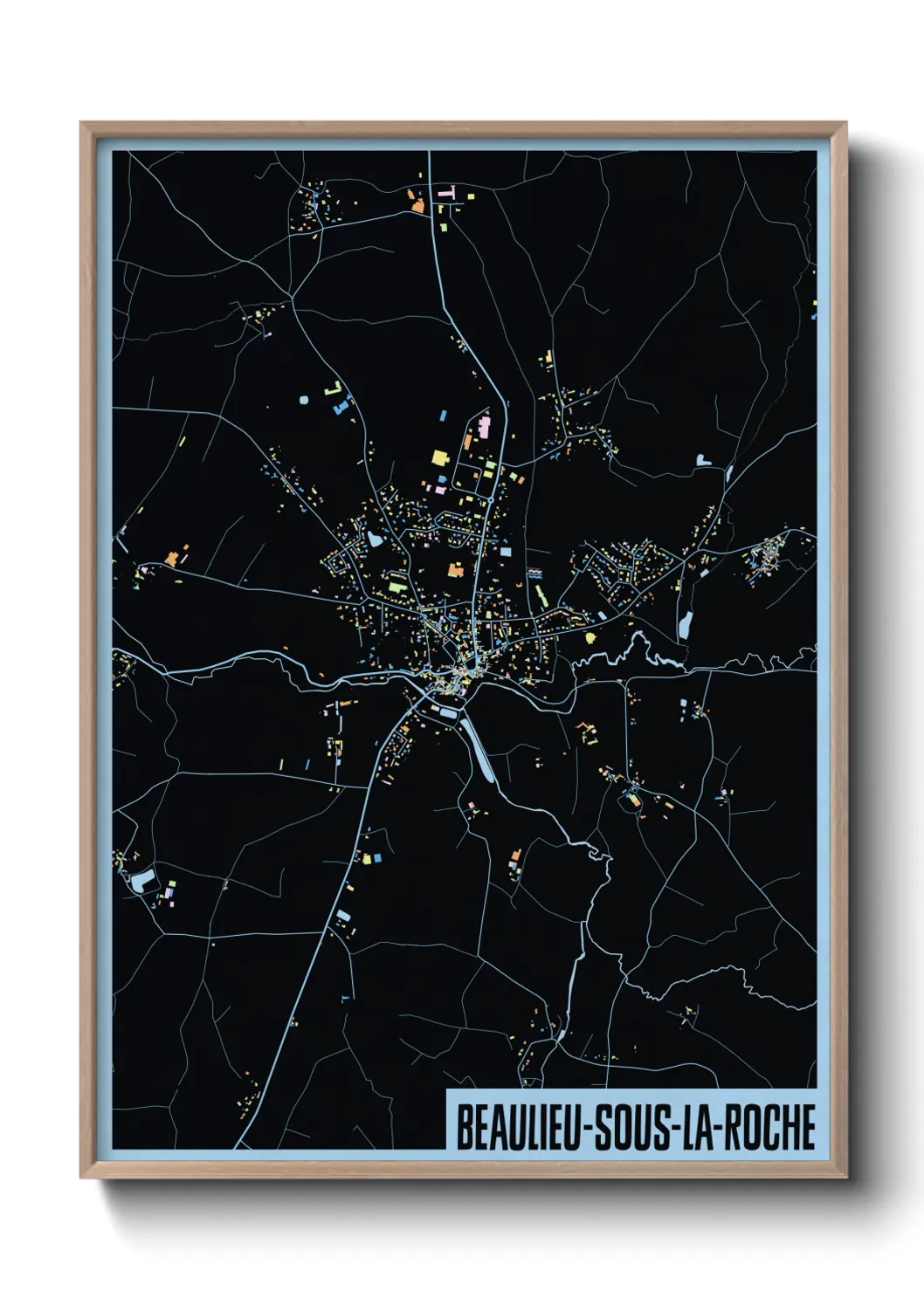 Une affiche de carte sur Beaulieu-sous-la-Roche