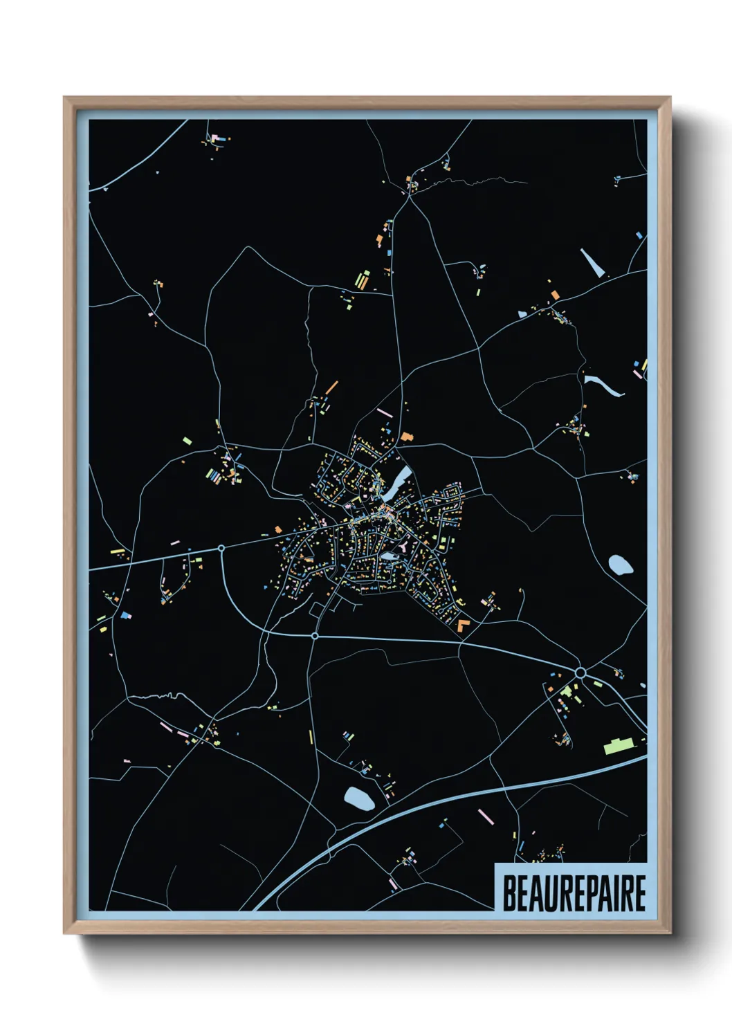 Une affiche de carte sur Beaurepaire