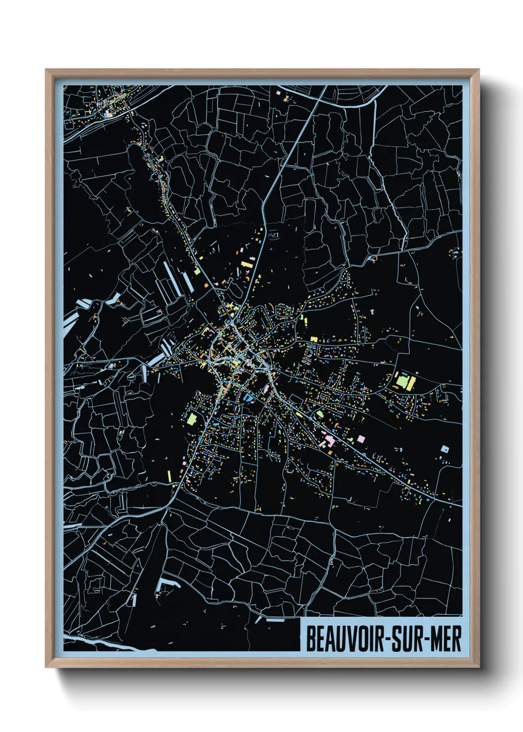 Une affiche de carte sur Beauvoir-sur-Mer