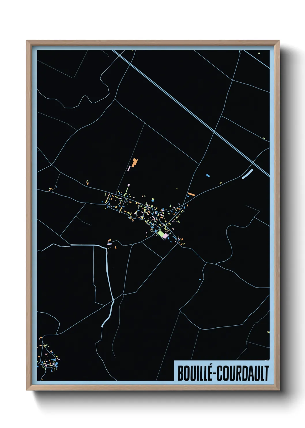 Une affiche de carte sur Bouillé-Courdault